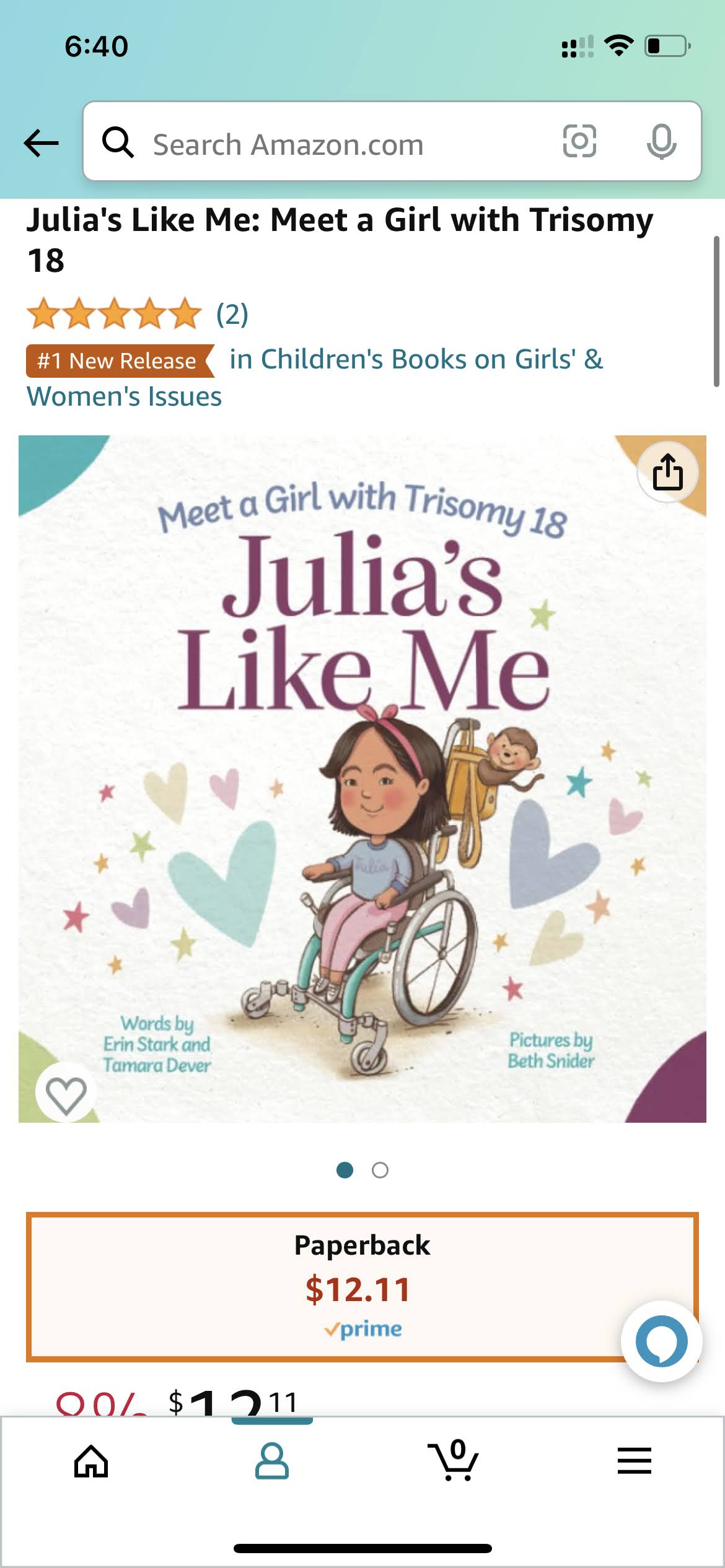 Amazon listing showing #1 New Release in Children's Books on Girls' and Women's Issues